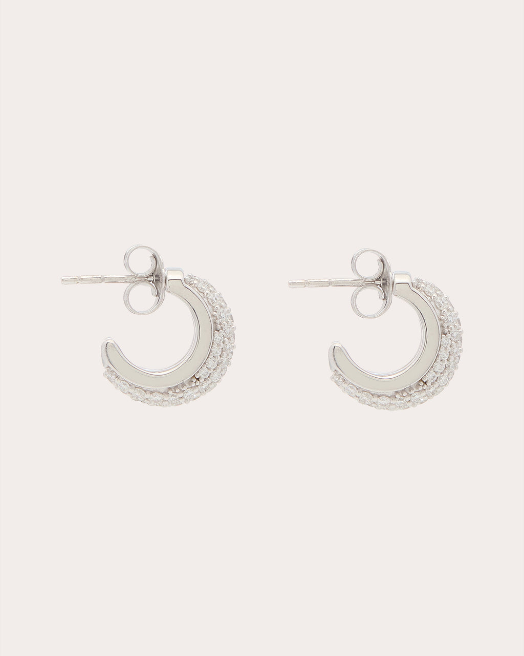 Diamond Pavé Luna Huggie Earrings