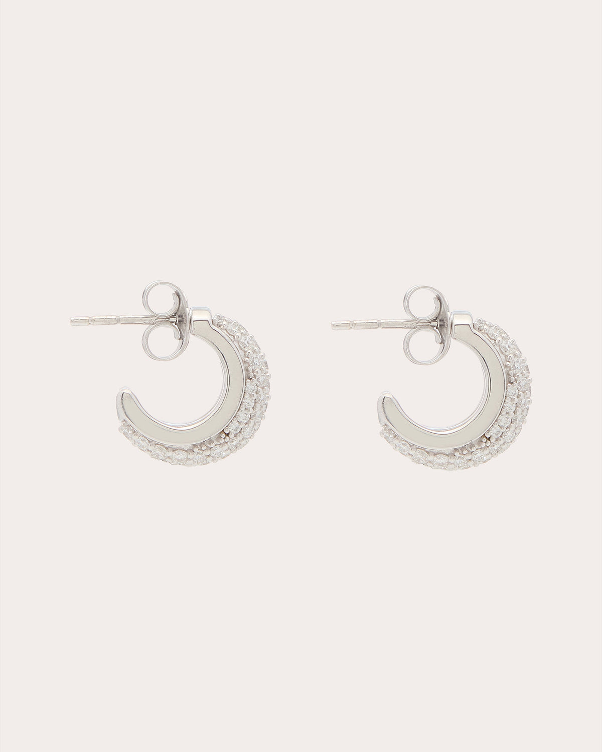 Diamond Pavé Luna Huggie Earrings