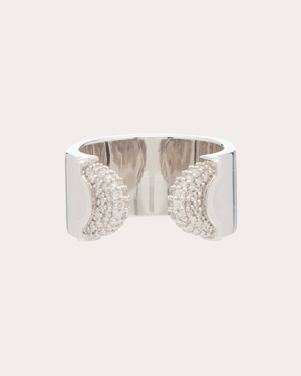 Diamond Pavé Doppia Luna Ring