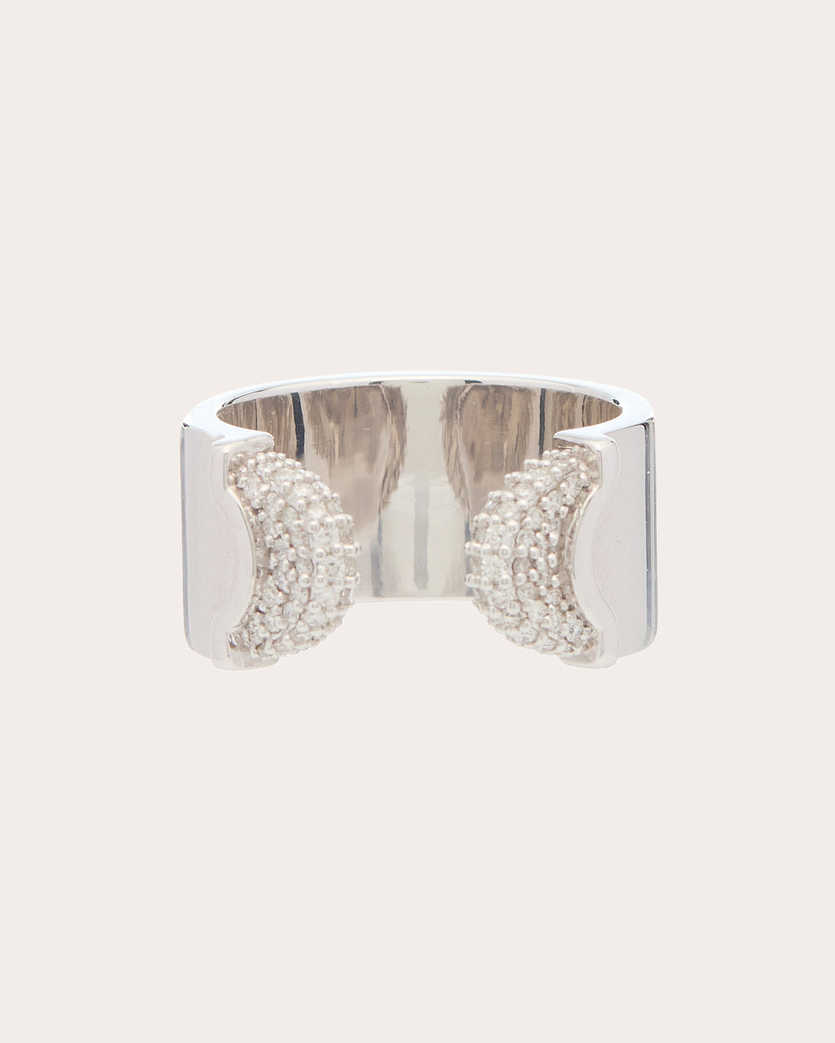 Diamond Pavé Doppia Luna Ring