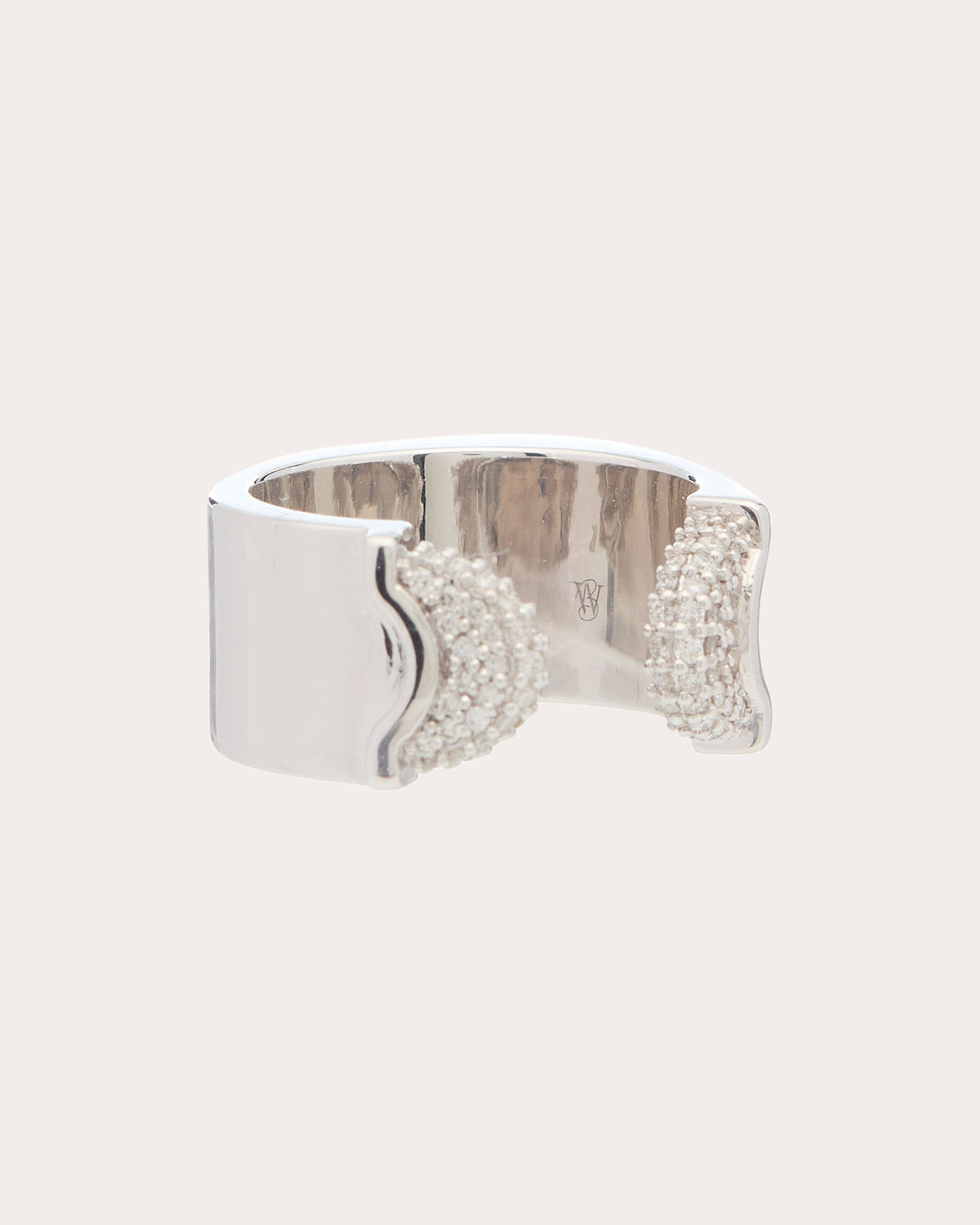 Diamond Pavé Doppia Luna Ring
