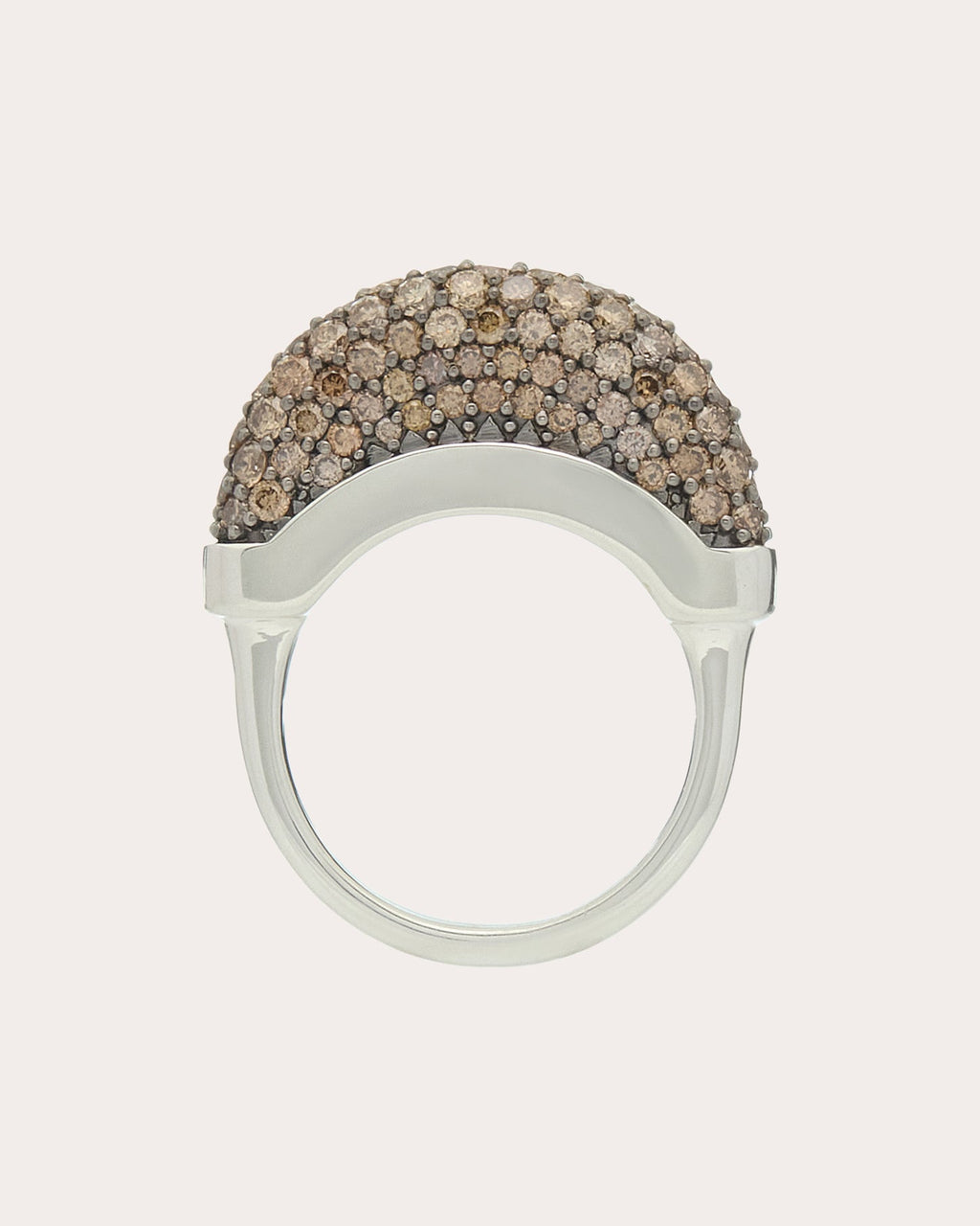 Brown Diamond Pavé Luna Ring