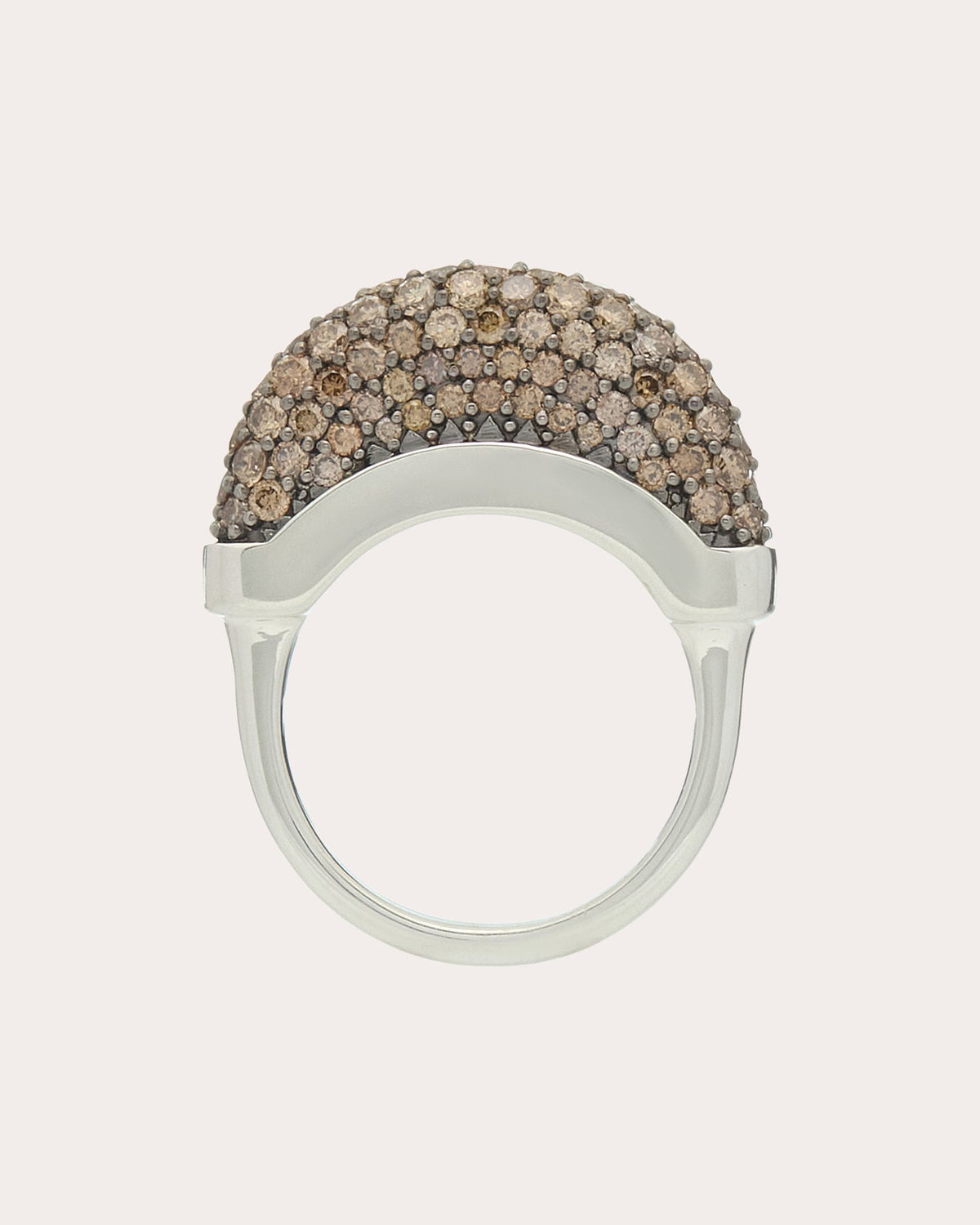 Brown Diamond Pavé Luna Ring