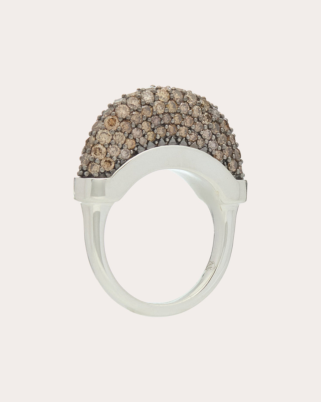 Brown Diamond Pavé Luna Ring