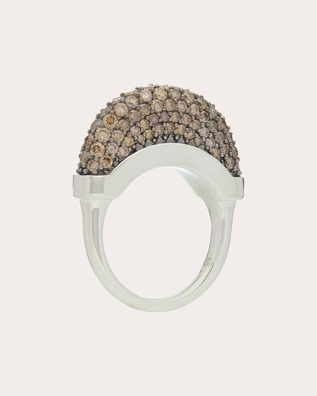 Brown Diamond Pavé Luna Ring