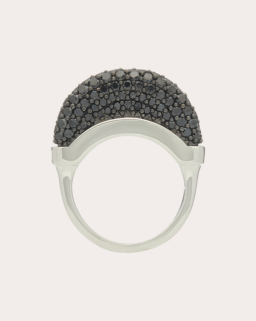 Black Diamond Pavé Luna Ring