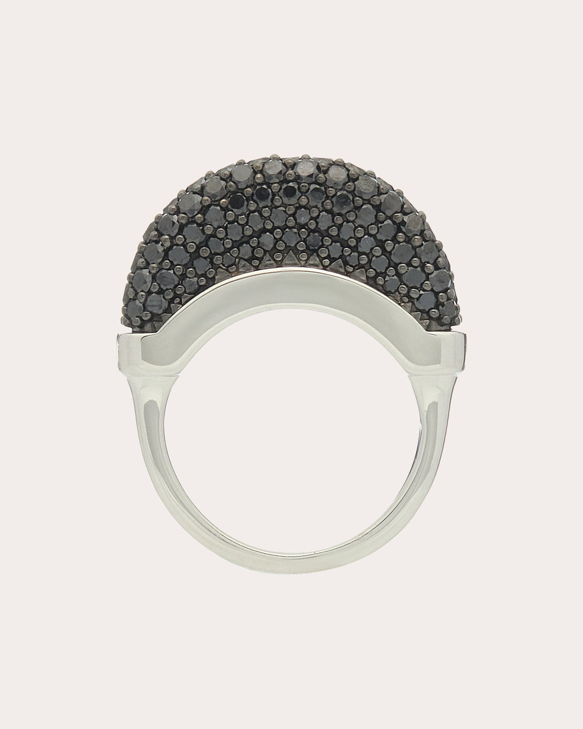 Black Diamond Pavé Luna Ring