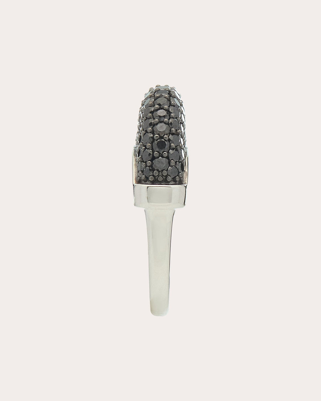 Black Diamond Pavé Luna Ring
