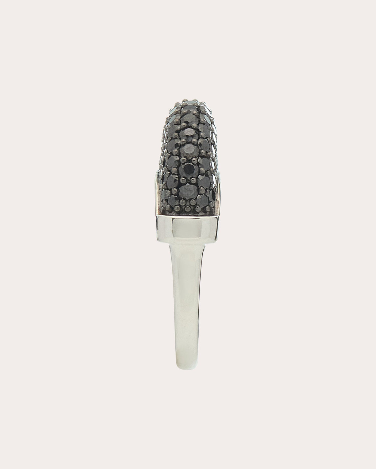 Black Diamond Pavé Luna Ring