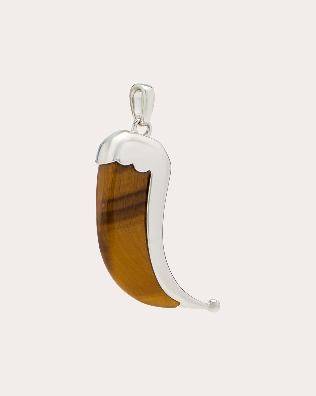 Tiger's Eye Wyld Dorian Horn Pendant
