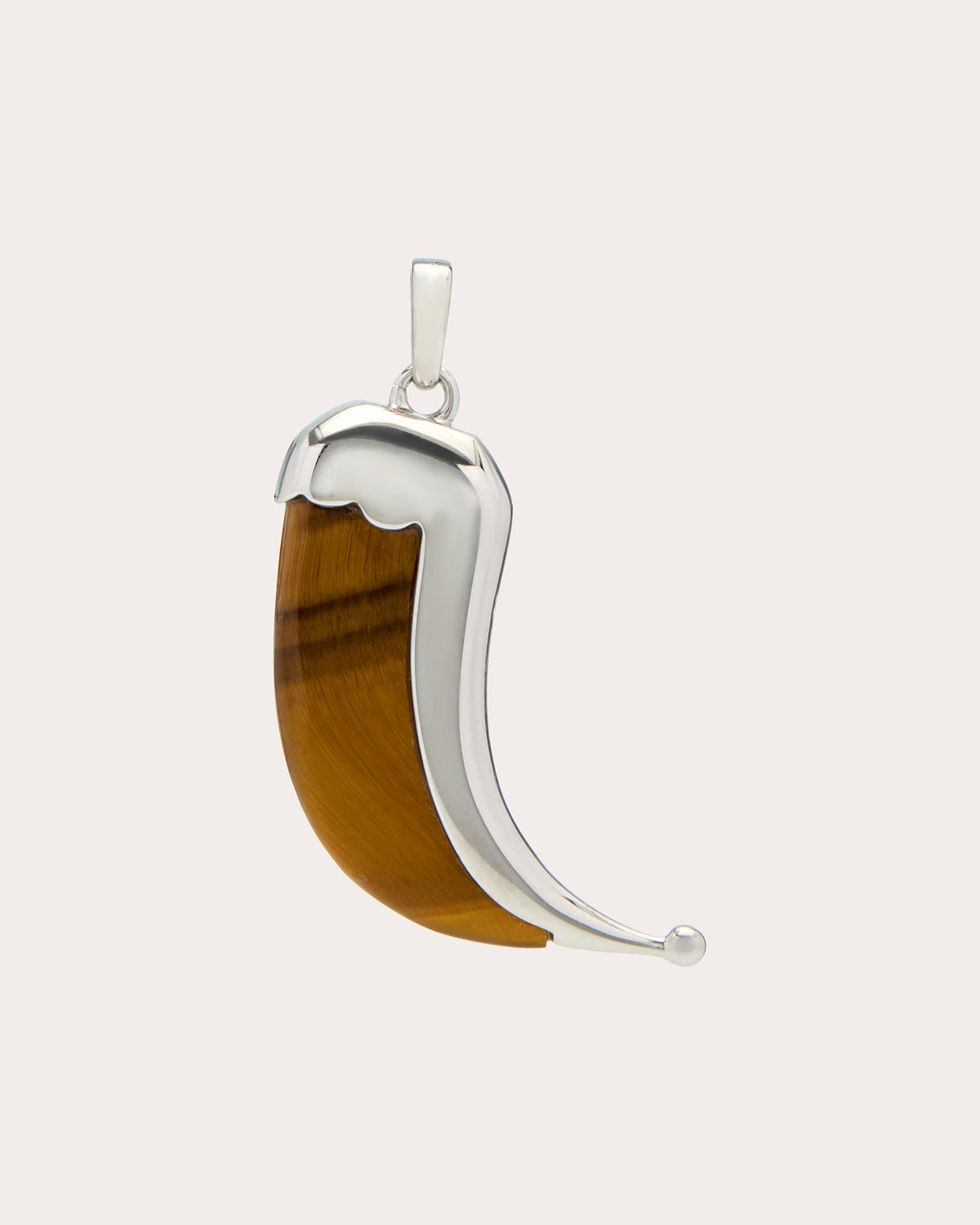 Tiger's Eye Wyld Dorian Horn Pendant