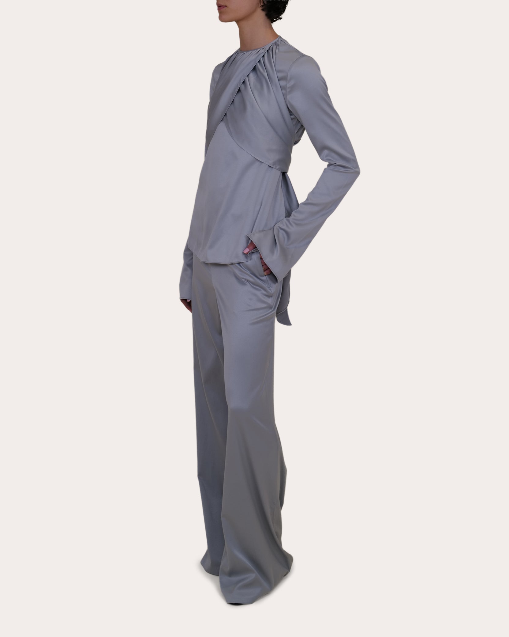 Emory Satin High-Rise Trousers