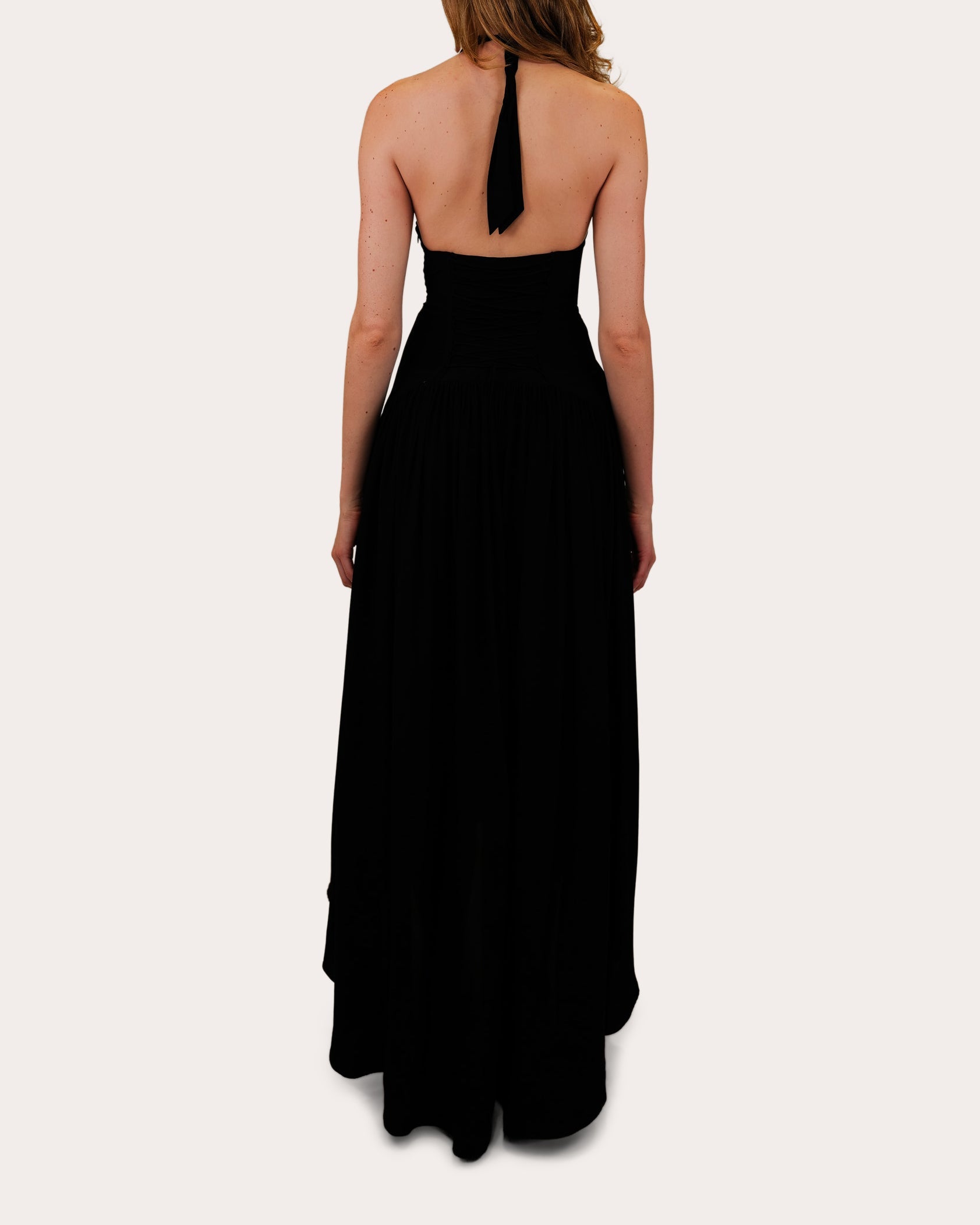 Zsa Zsa Crepe de Chine Halter Gown