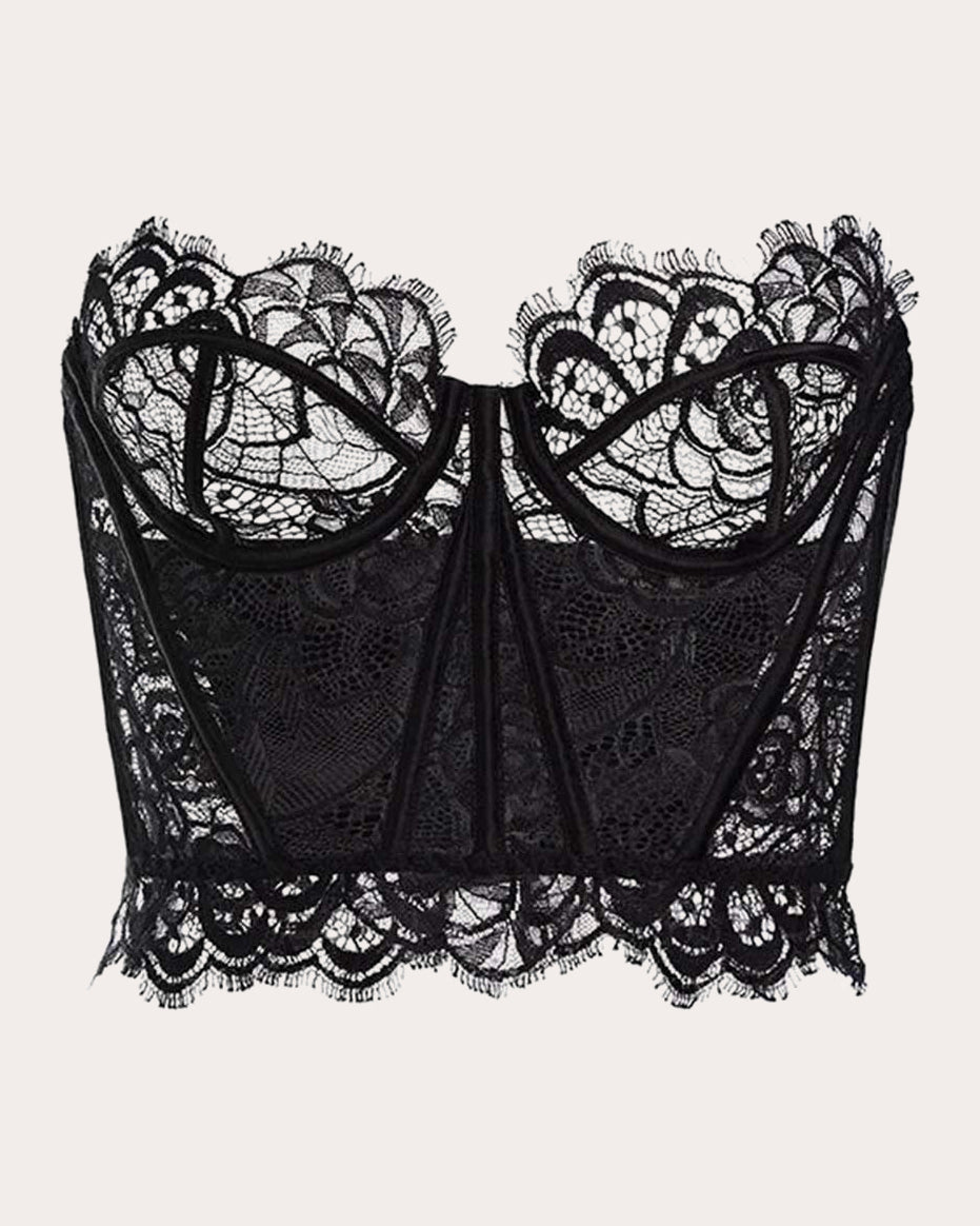 Coquette Scalloped Lace Bustier