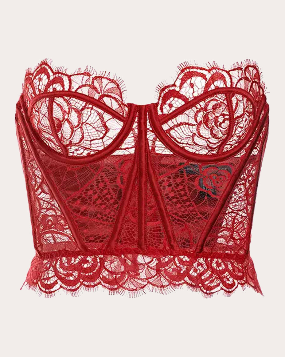 Coquette Scalloped Lace Bustier