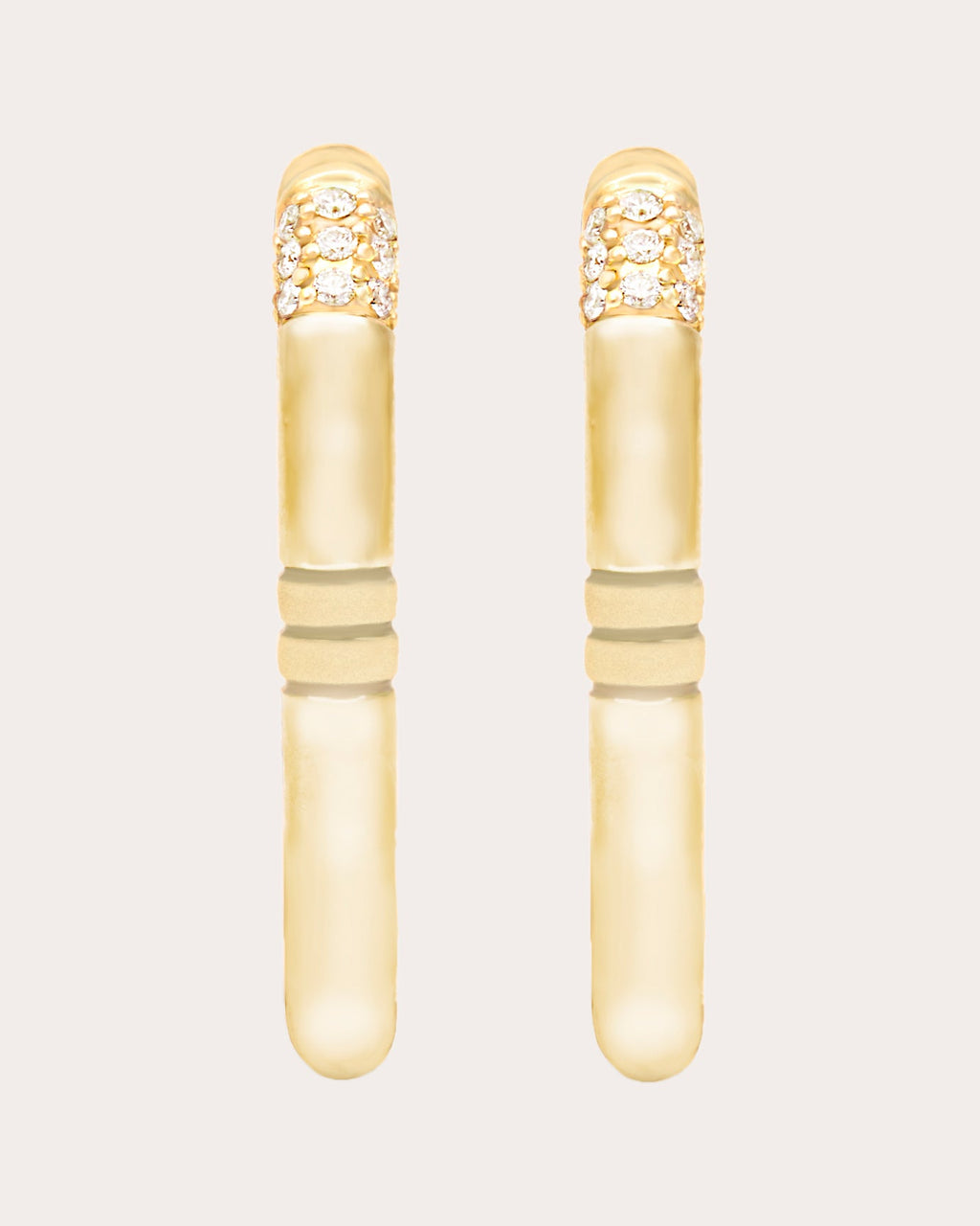 Diamond & 14k Gold Small Crew Oval Hoop Earrings