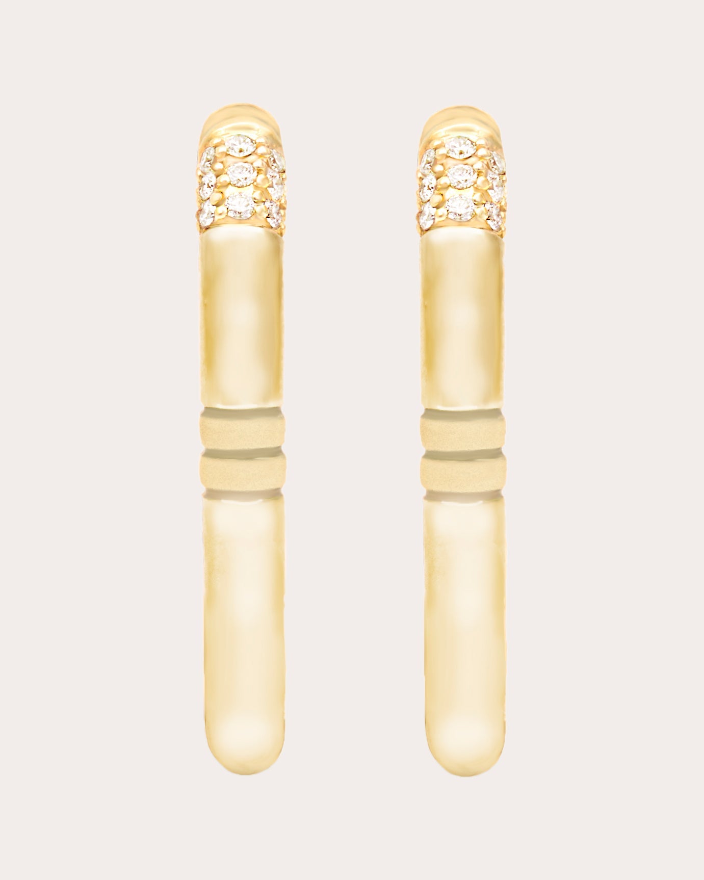 Diamond & 14k Gold Small Crew Oval Hoop Earrings