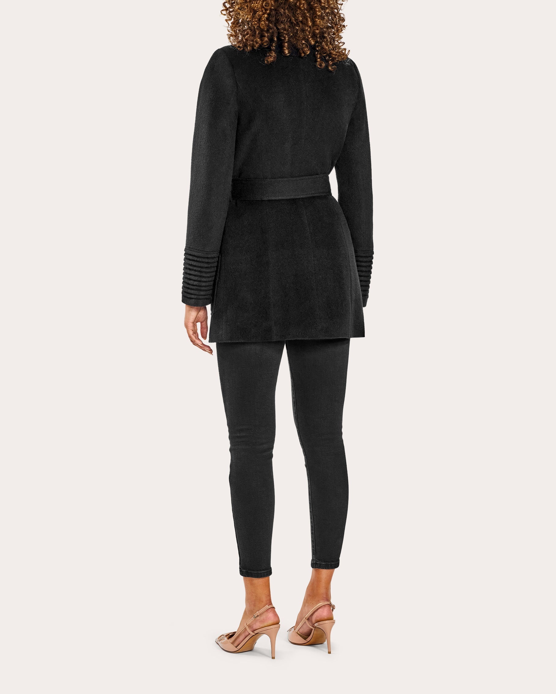 Wide-Collar Wrap Coat