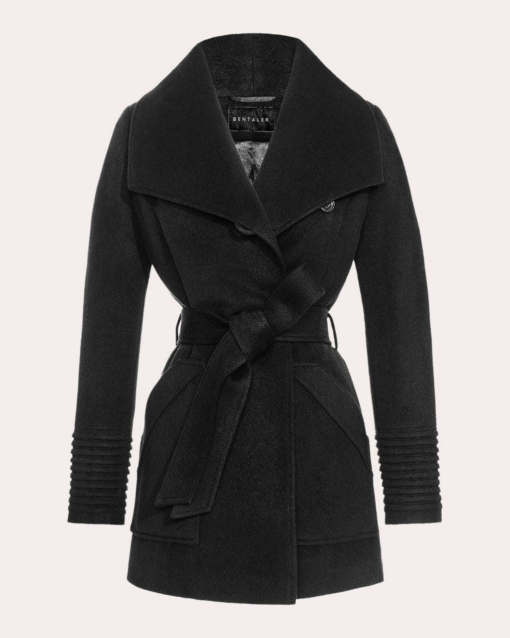Wide-Collar Wrap Coat