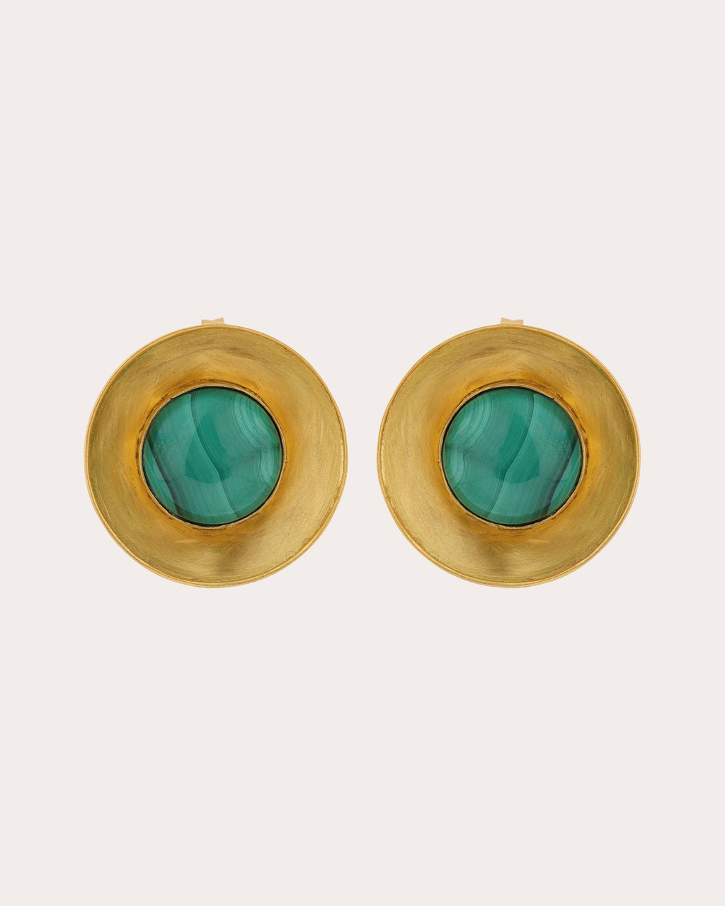 Malachite Cyclo Stud Earrings