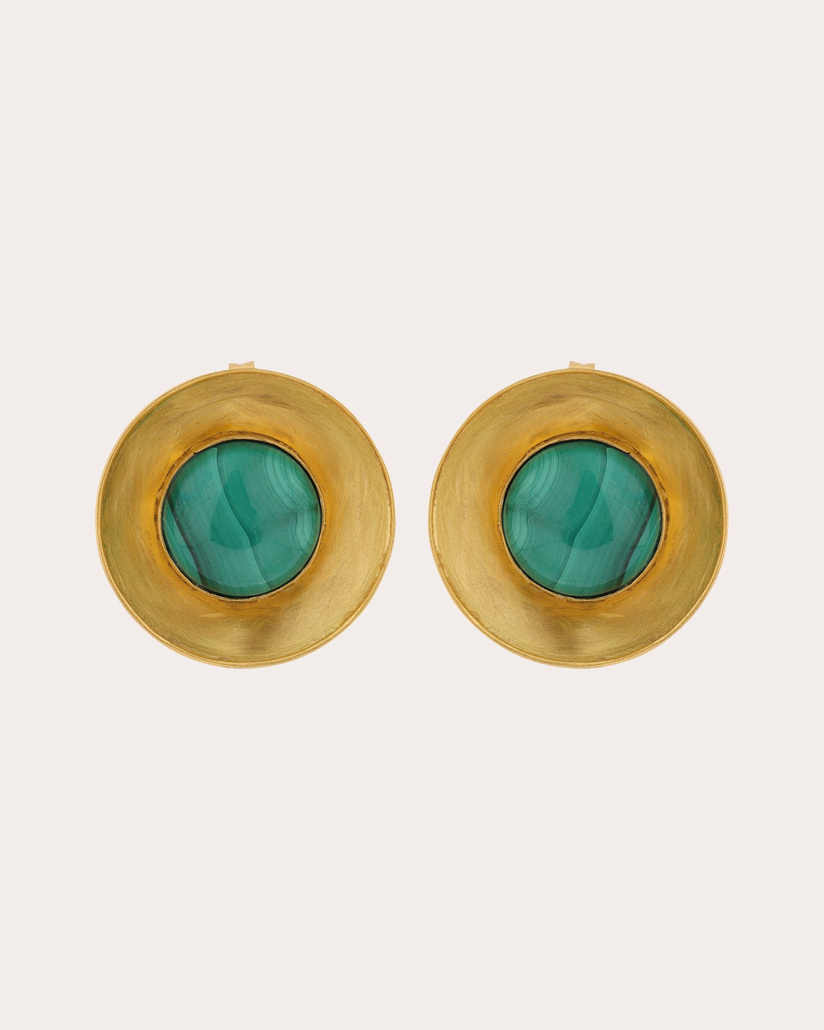 Malachite Cyclo Stud Earrings