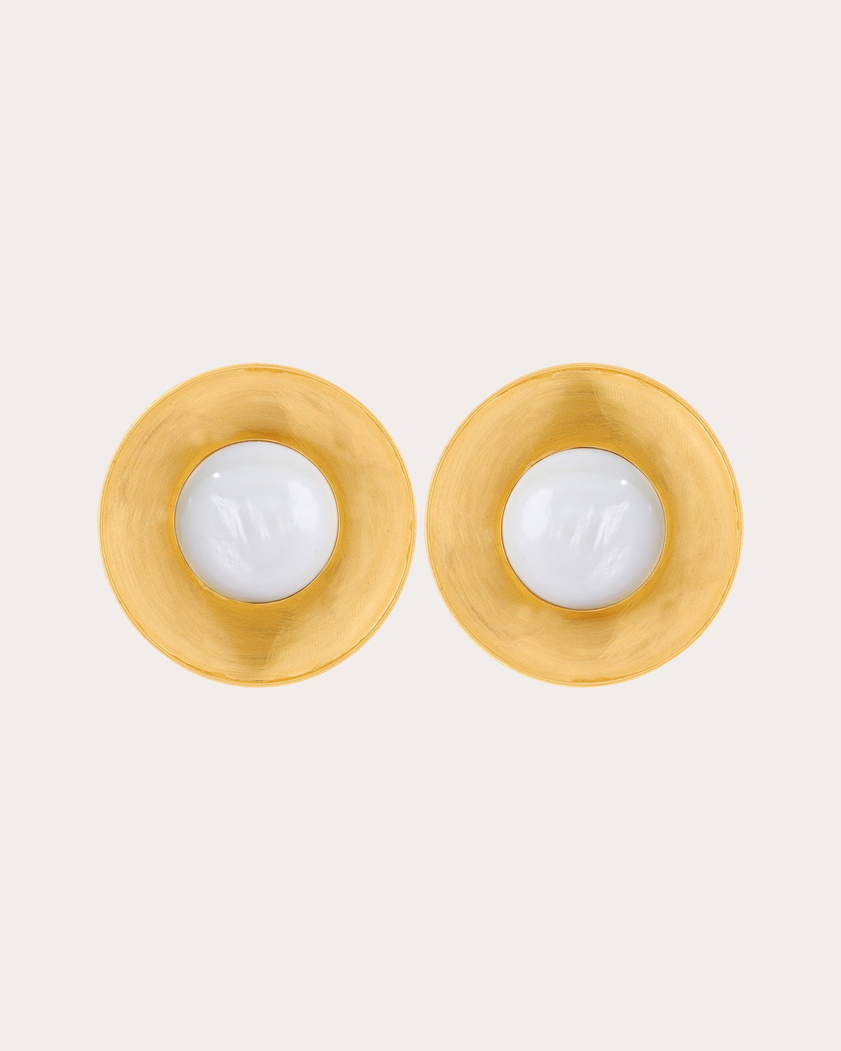 Moonstone Cyclo Stud Earrings