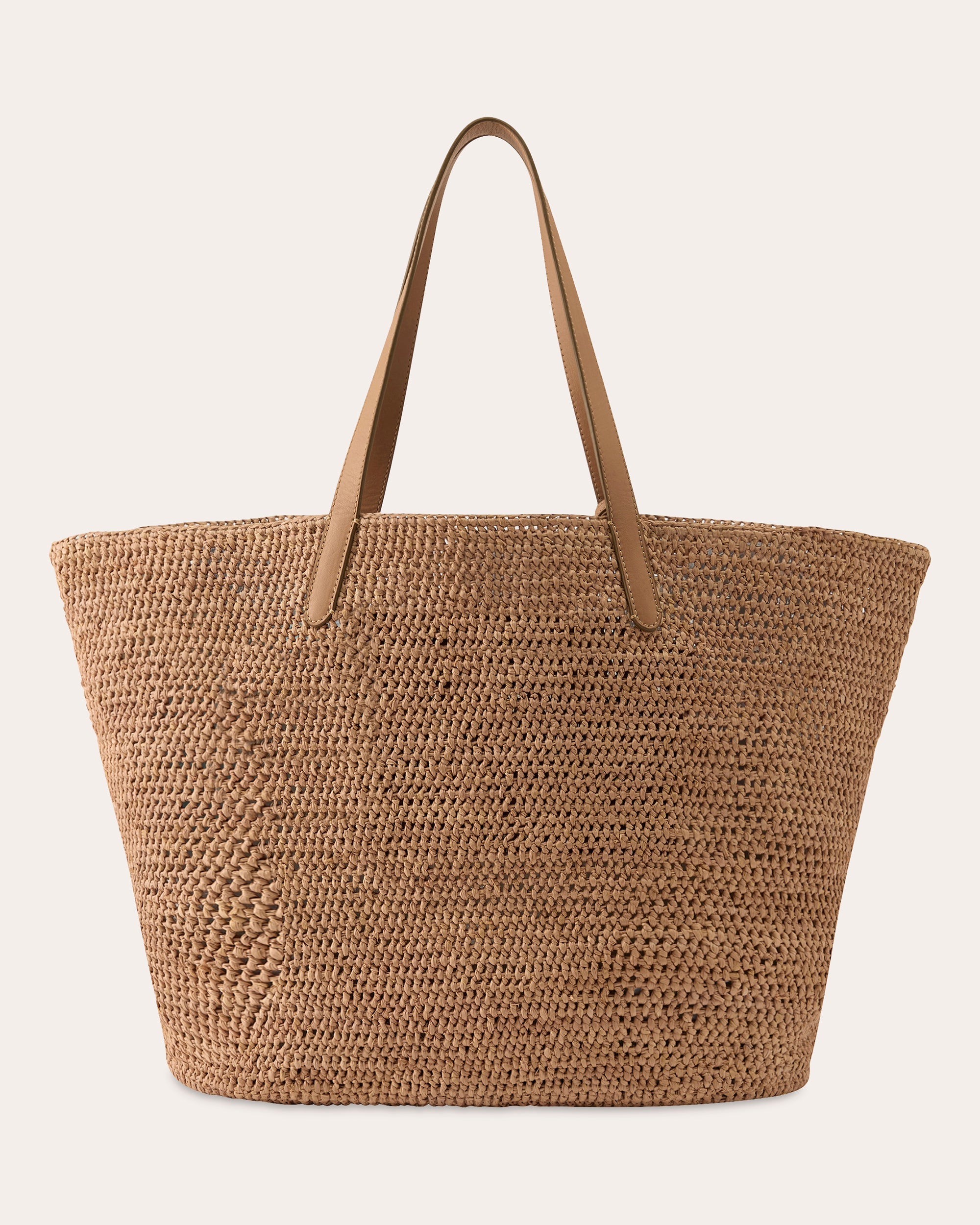 Dana Tasseled Leather-Trimmed Raffia Tote Bag