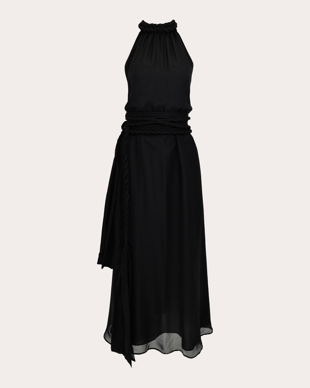 Dany Gathered Silk Chiffon Midi Dress