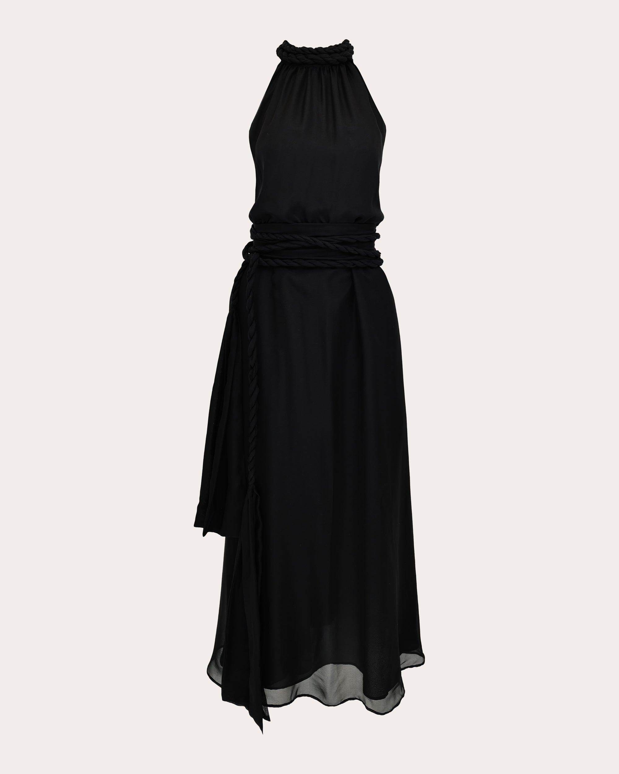 Dany Gathered Silk Chiffon Midi Dress