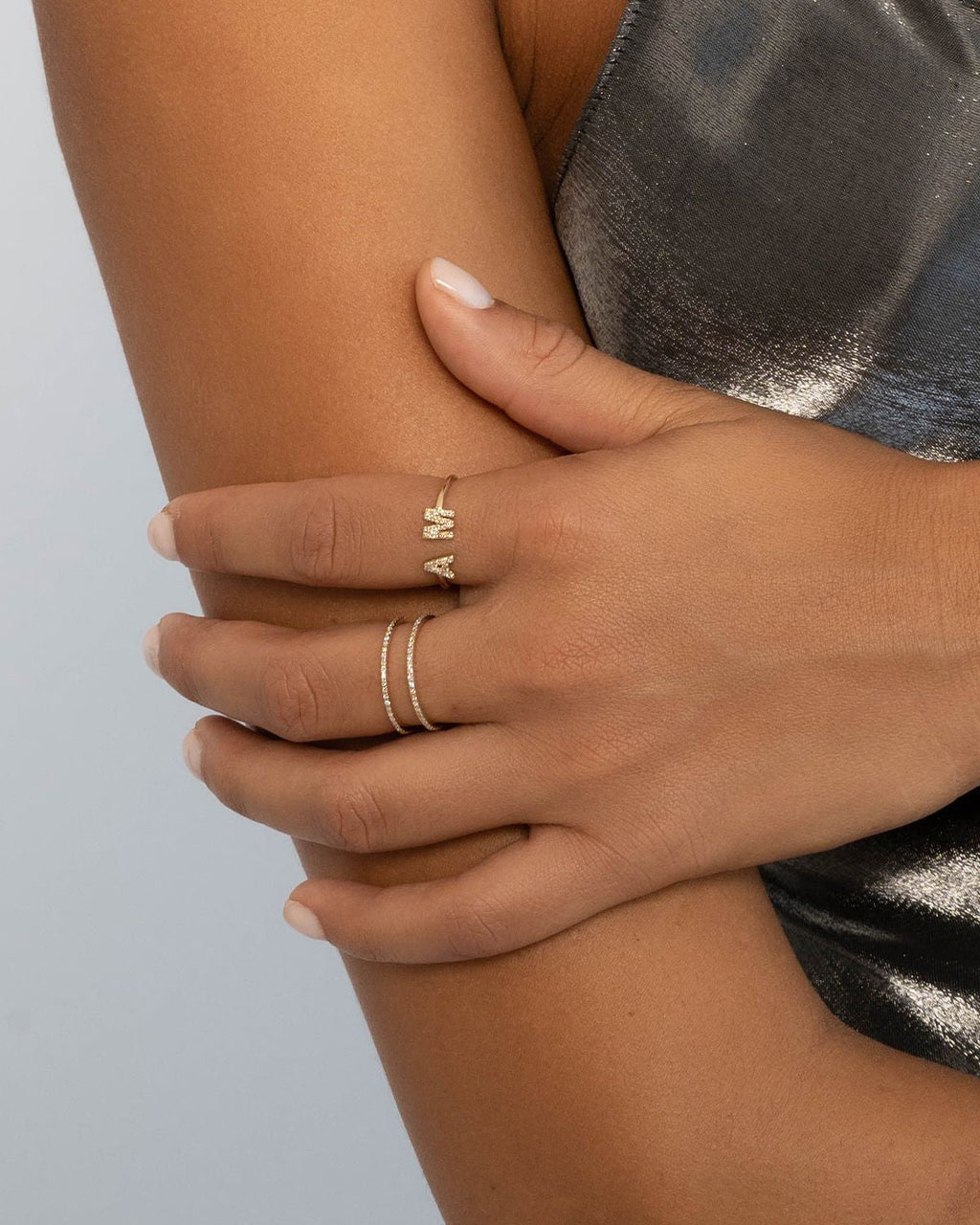 Diamond & 14k Gold Double Band Eternity Ring