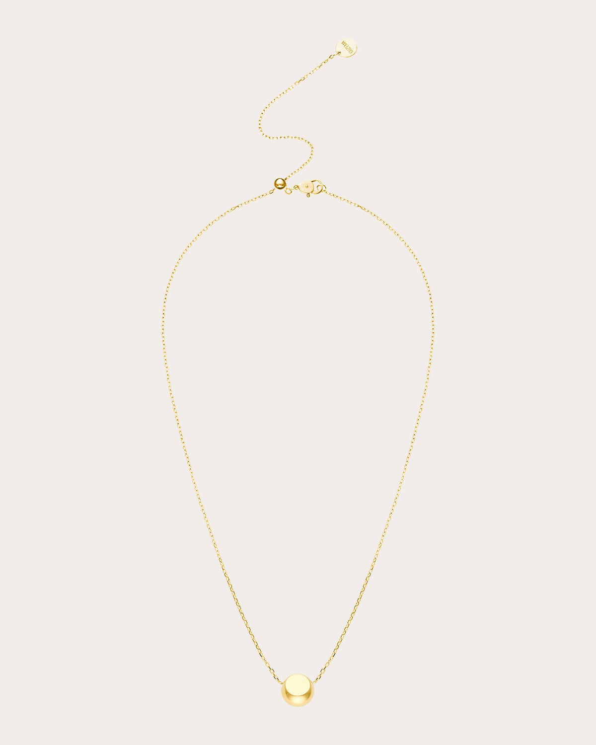 18k Gold Semi-Orb Pendant Necklace