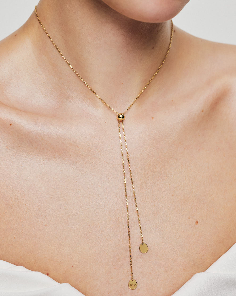 18k Gold Flat Tie Necklace