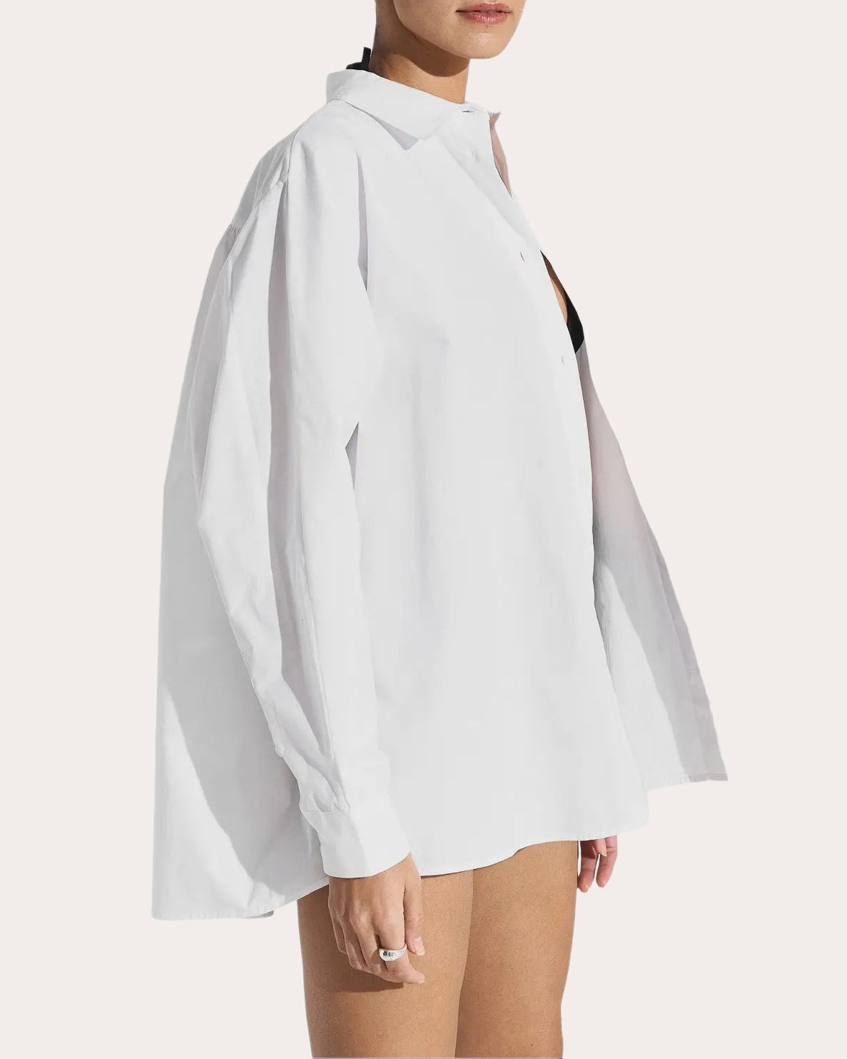 Drift Poplin Gathered Button-Up