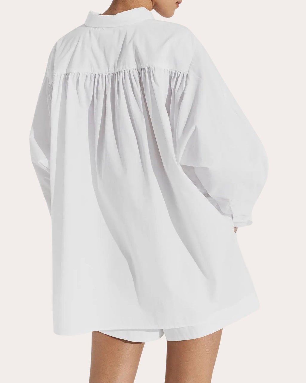 Drift Poplin Gathered Button-Up