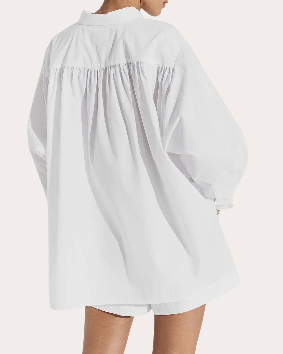 Drift Poplin Gathered Button-Up