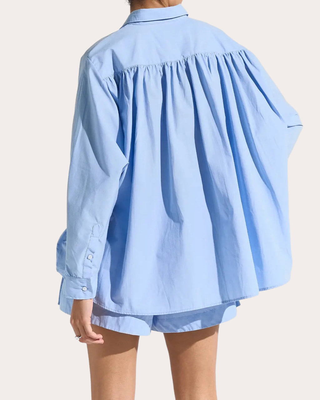 Drift Poplin Gathered Button-Up