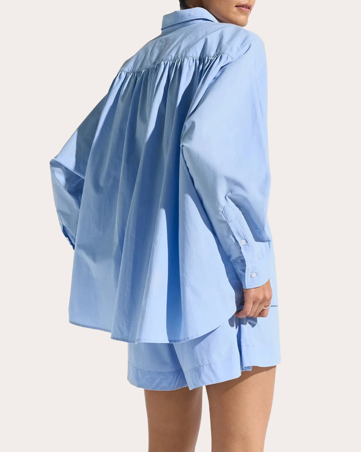 Drift Poplin Gathered Button-Up