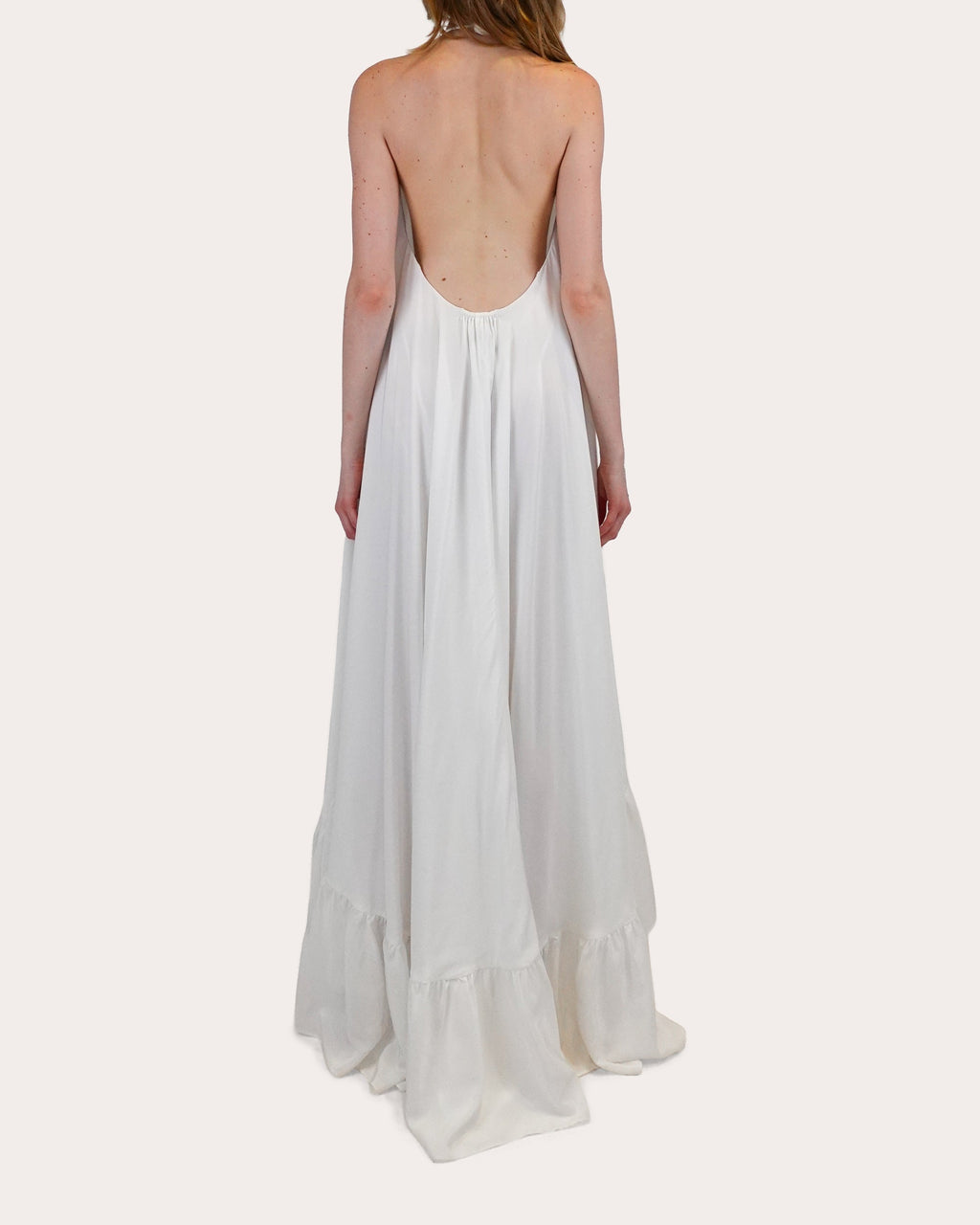 Sadie Silk Crepe Halter Gown