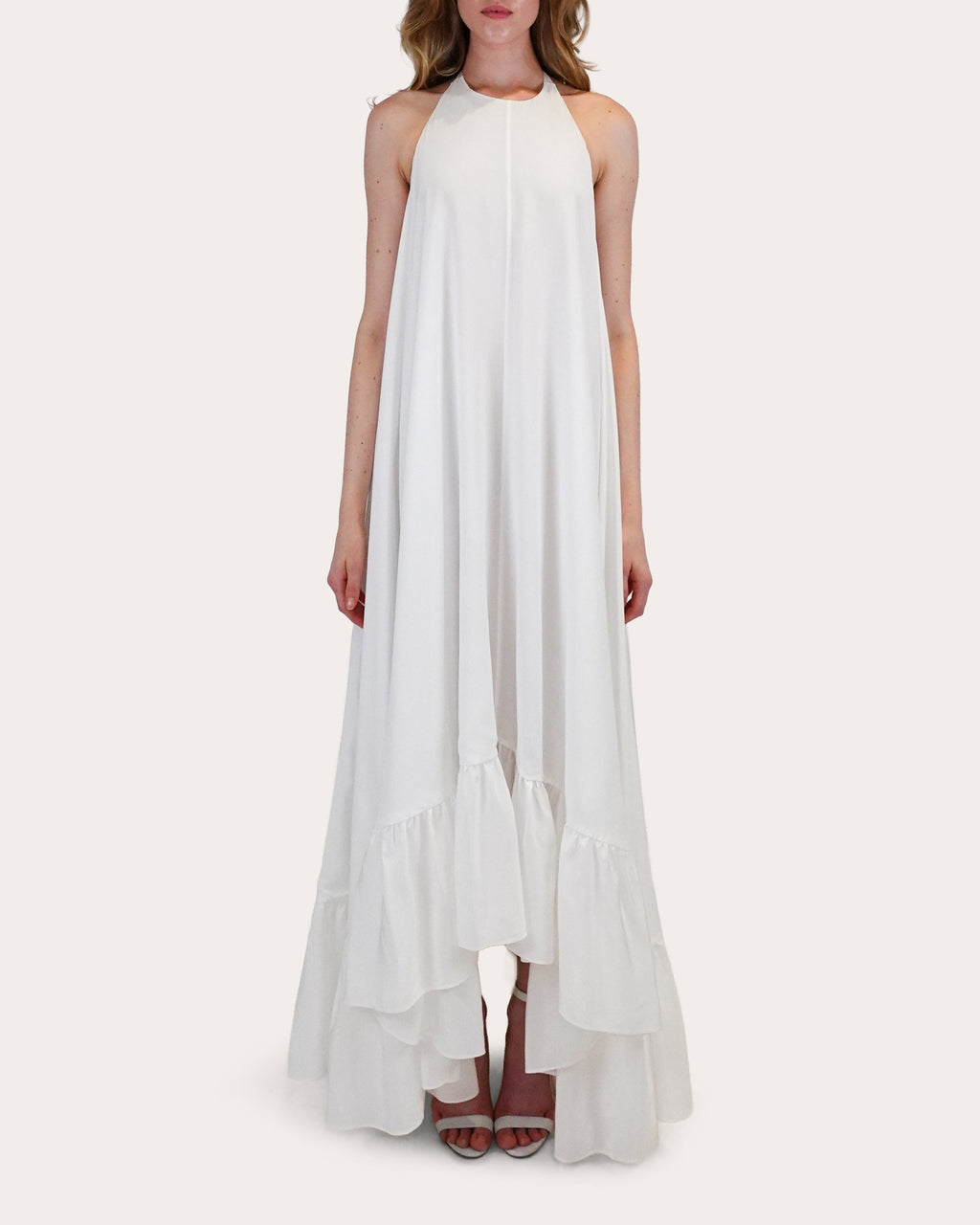 Sadie Silk Crepe Halter Gown
