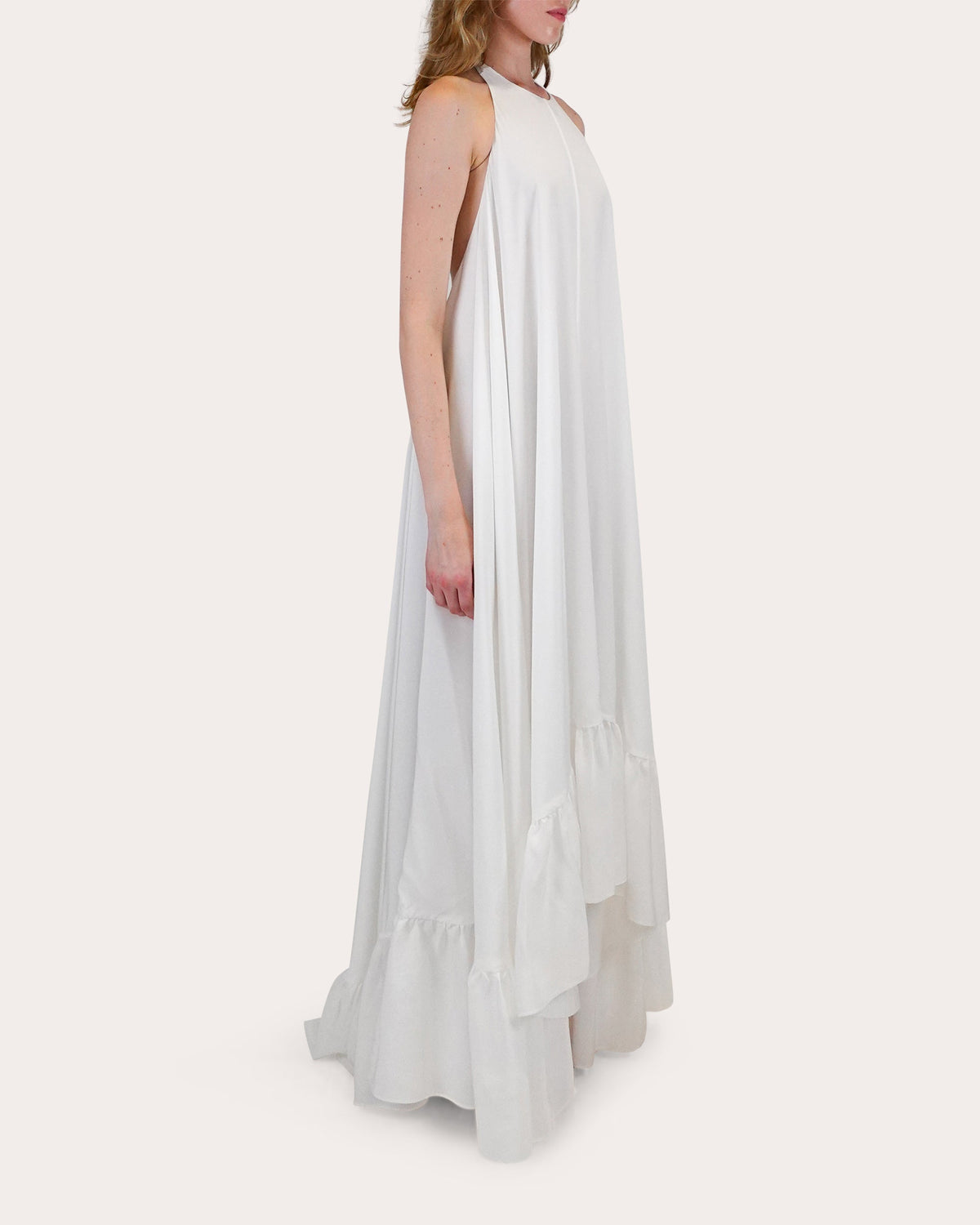 Sadie Silk Crepe Halter Gown