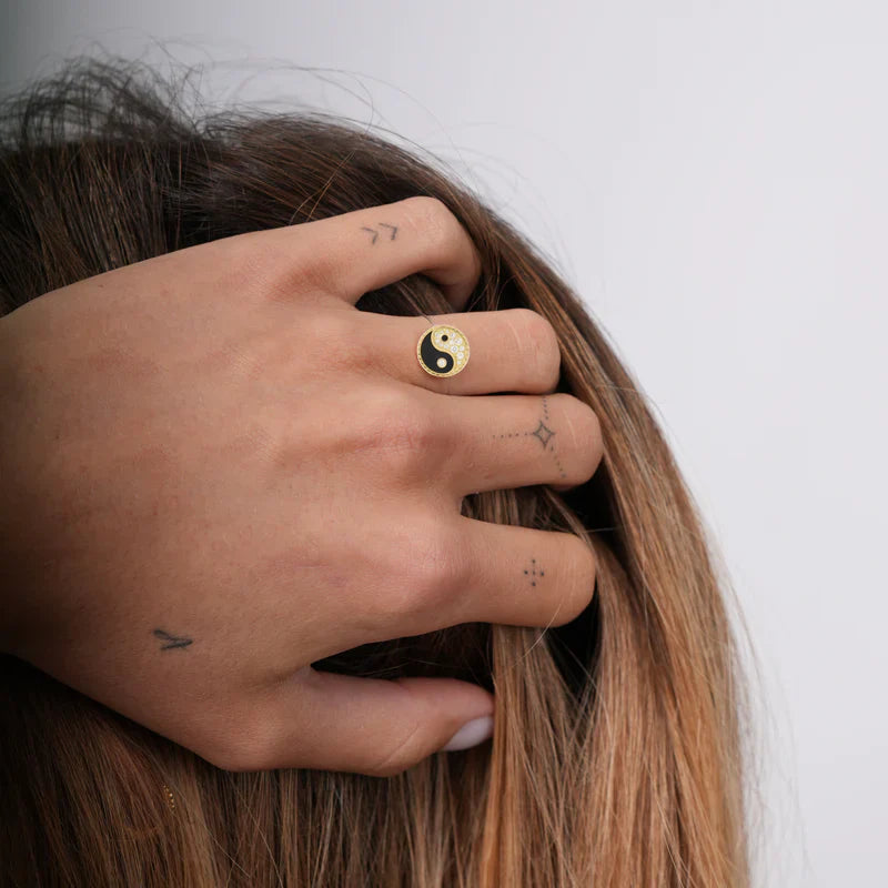 Diamond & 18k Gold Yin Yang Ring