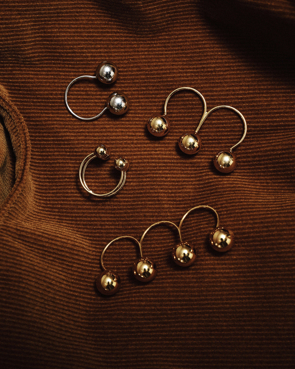 18k Gold Trio Orb Ring