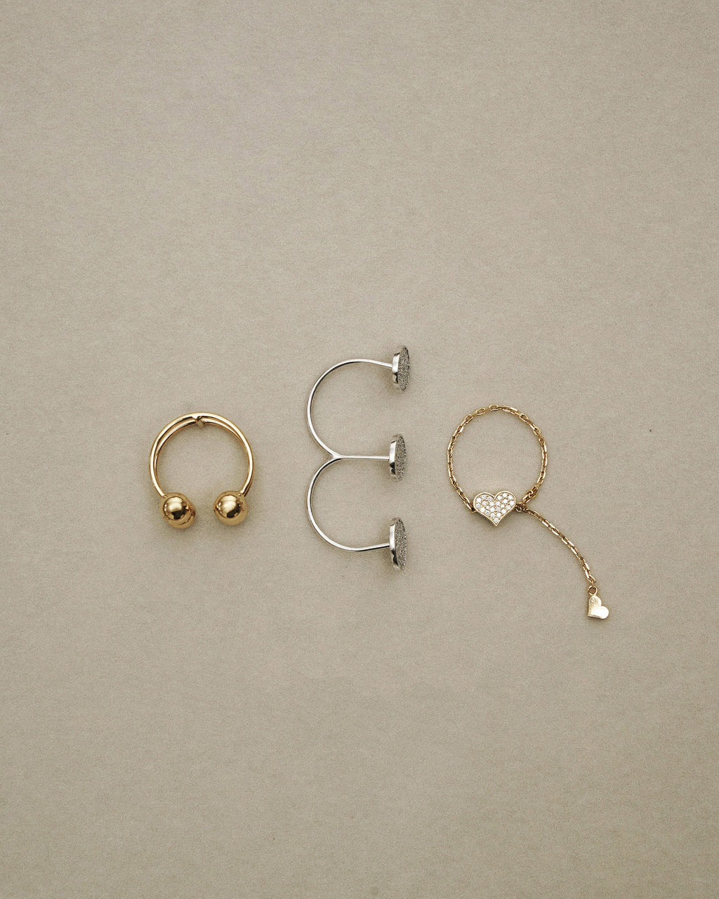 18k Gold Tetra Orb Ring