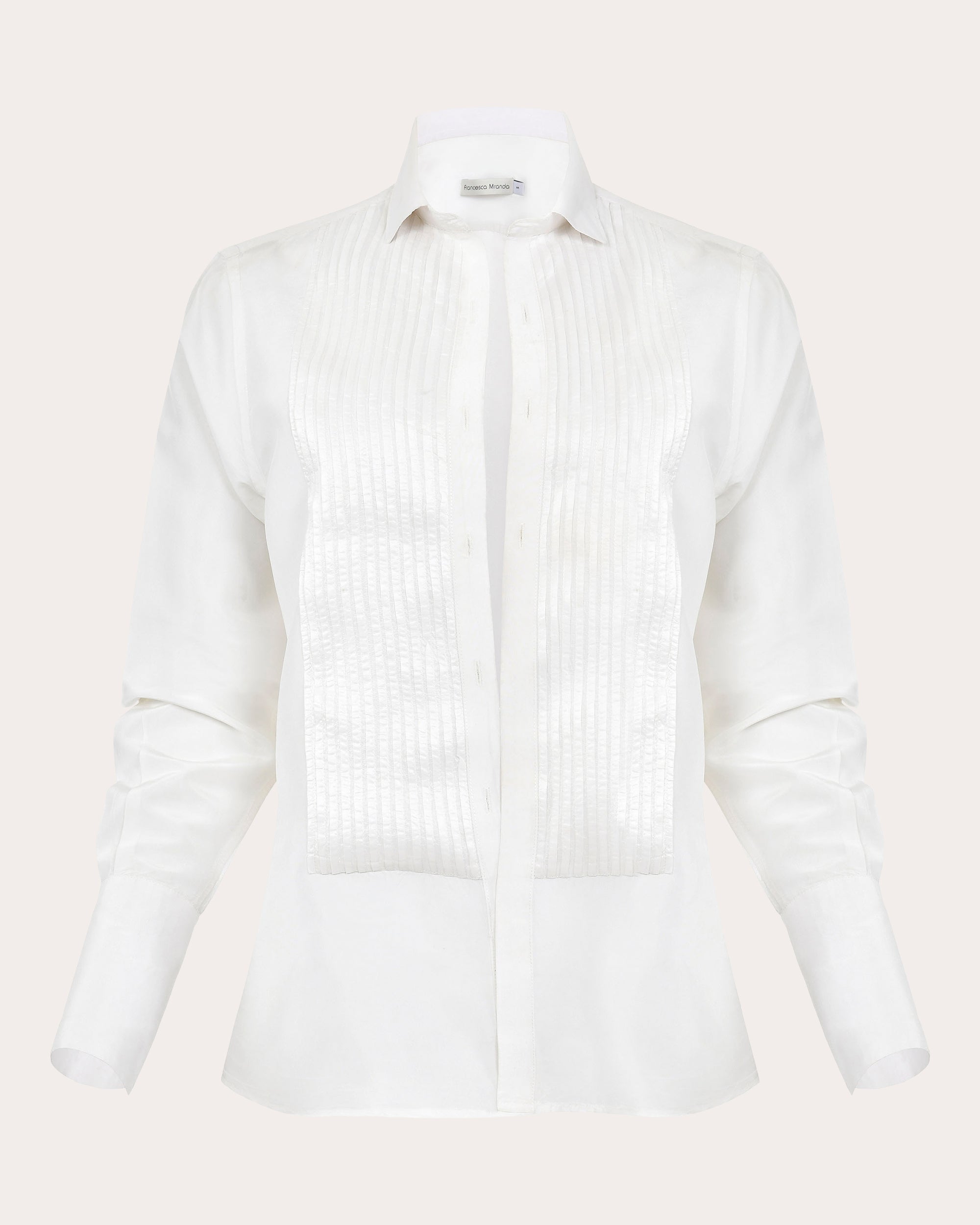 Pintucked Silk-Taffeta Tuxedo Shirt