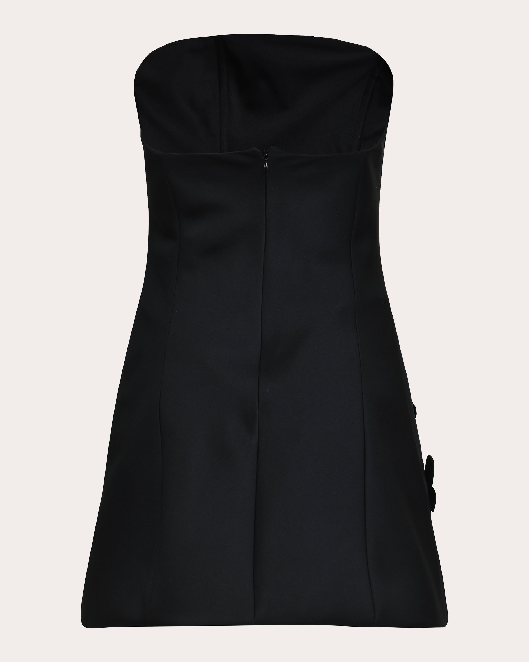 Dark Bouquet Silk Floral Appliqué Mini Dress