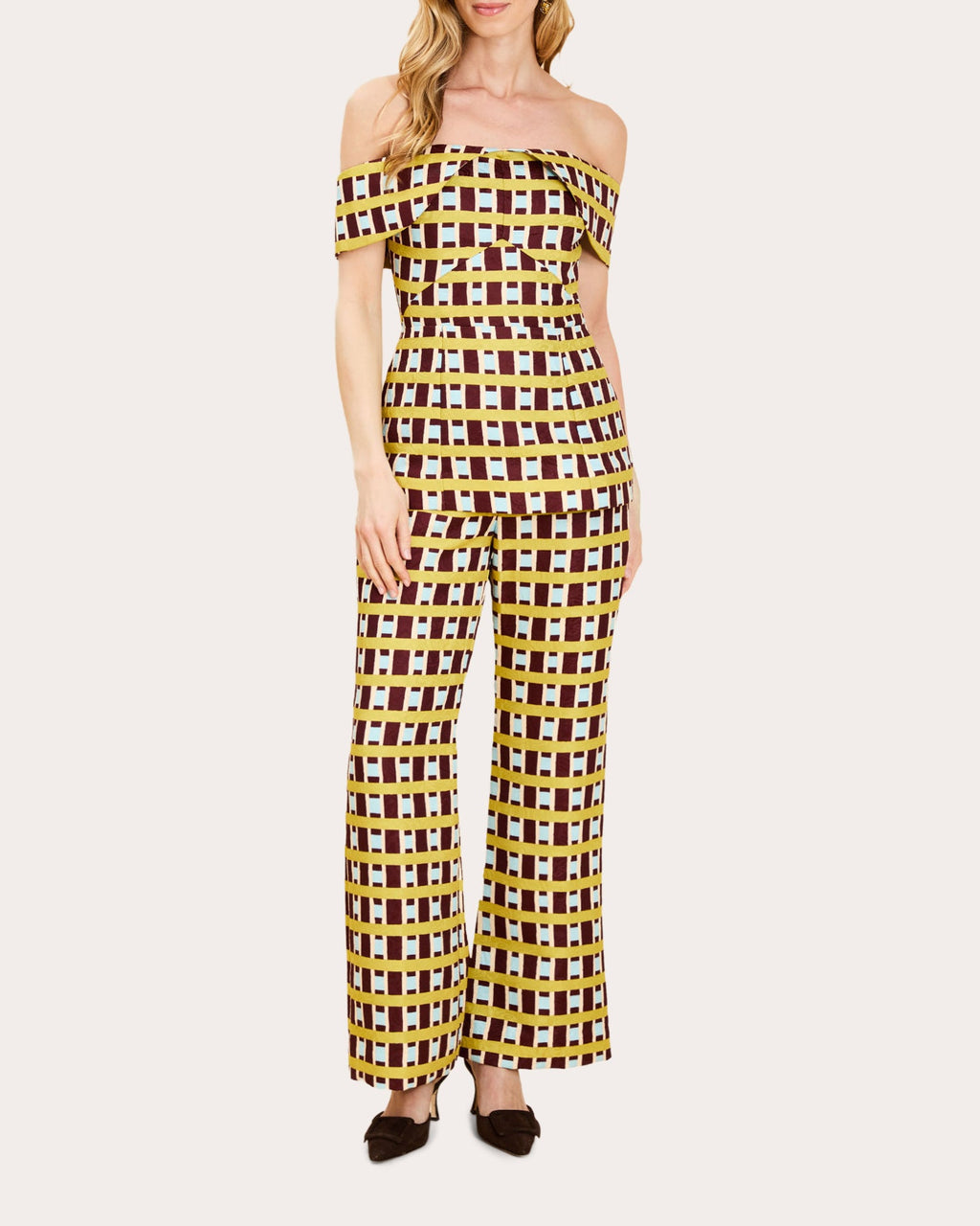 Friday Gingham Wide-Leg Pants