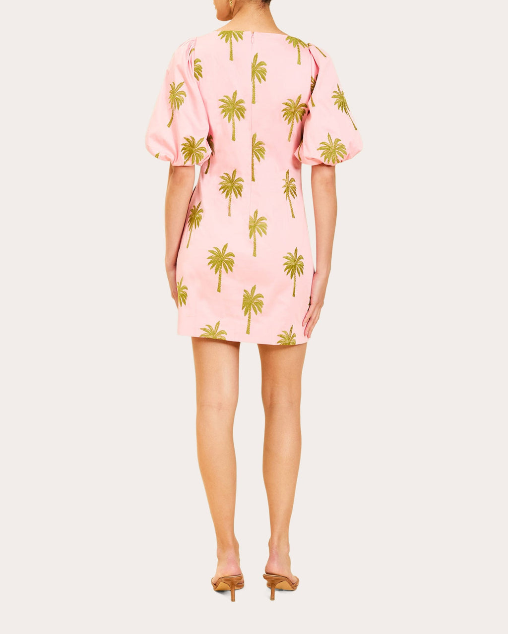Donovan Embroidered Poplin Puff-Sleeve Mini Dress