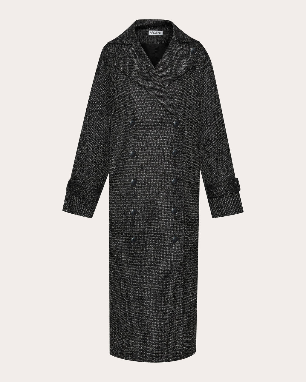 Double-Breasted Wool Tweed Coat