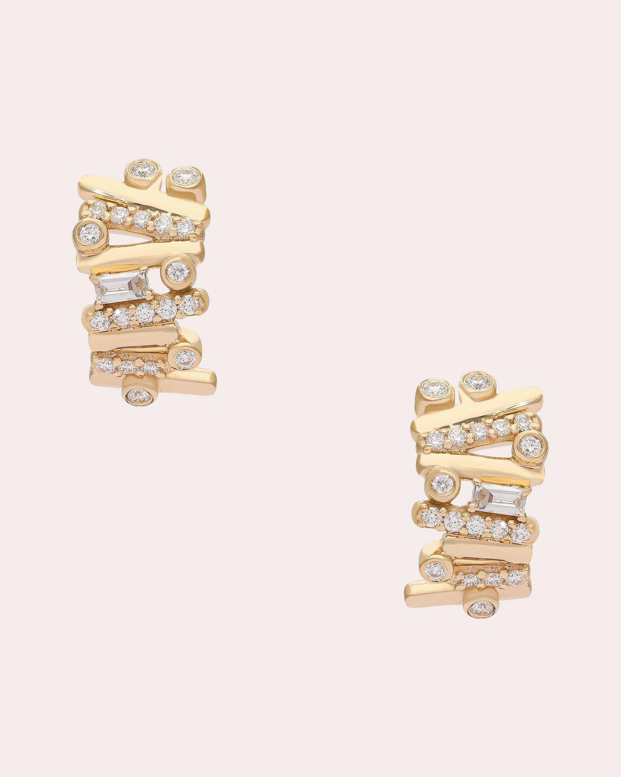 Diamond & 14k Gold Ethereal Dream Huggie Earrings