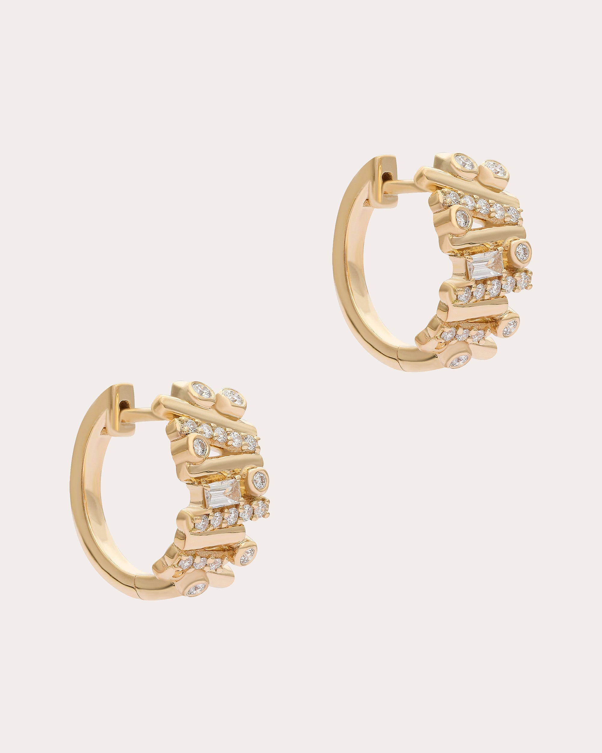 Diamond & 14k Gold Ethereal Dream Huggie Earrings